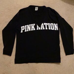 Like New! - PINK - Size S - Sweatshirt - Color Black - with Mesh V-Cut Neck